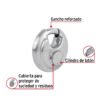 49473 - Candado circular acero inox, cilindro latón, 70 mm