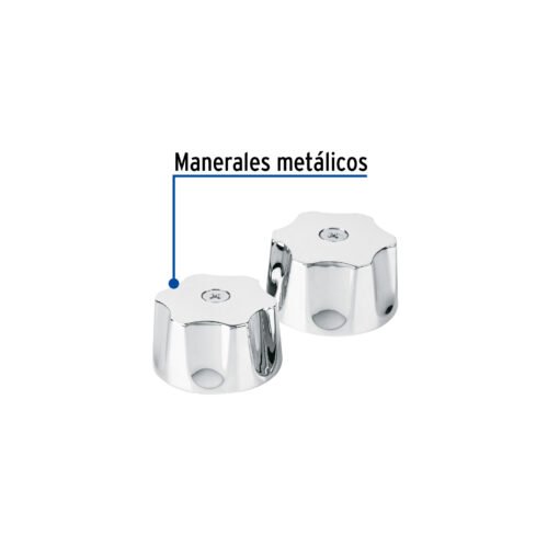 49485 - Juego de manerales hexagonales p/lav-fregadero, cromo, Aqua