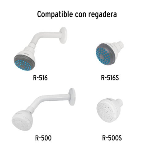 49495 - Brazo y chapetón plásticos para regadera, Foset Basic