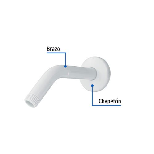 49495 - Brazo y chapetón plásticos para regadera, Foset Basic