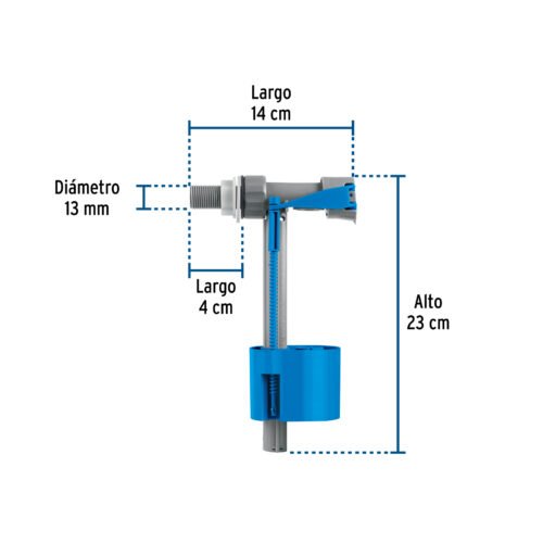 49496 - Válvula de llenado para Tinaco con flotador, 1/2", FOSET