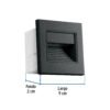49499 - Luminario LED empotrable de cortesía 1 W, luz cálida, negro