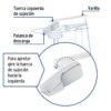 49504 - Palanca frontal plástica cromada para WC, FOSET