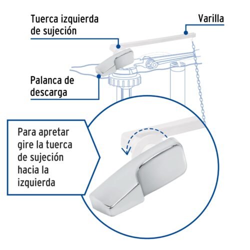 49504 - Palanca frontal plástica cromada para WC, FOSET