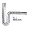 49507 - Céspol flexible, polietileno cromo, para lavabo y fregadero