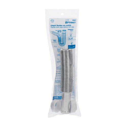 49507 - Céspol flexible, polietileno cromo, para lavabo y fregadero