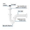 49508 - Céspol rígido 1-1/4", con contra, polipropileno, para lavabo