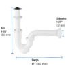 49508 - Céspol rígido 1-1/4", con contra, polipropileno, para lavabo