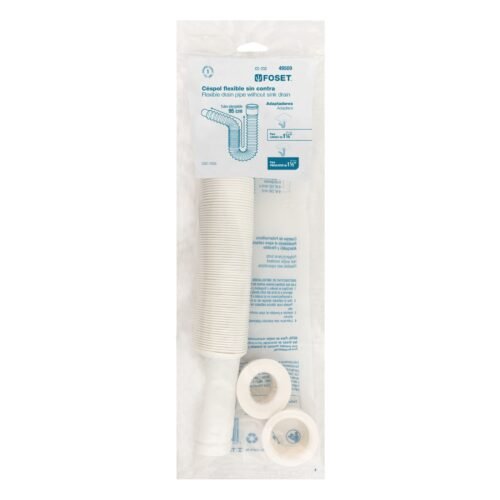 49509 - Céspol flexible, polietileno blanco, para lavabo y fregadero