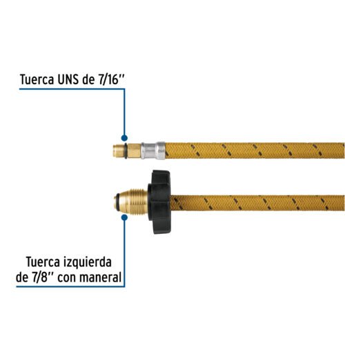 49512 - Manguera pigtail, vinilo, 7/16" x 7/8", 55 cm, FOSET