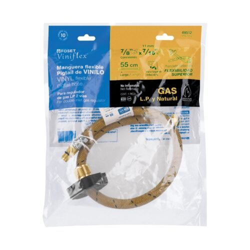 49512 - Manguera pigtail, vinilo, 7/16" x 7/8", 55 cm, FOSET
