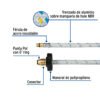 495131 49513 - Manguera pigtail, aluminio, 7/16" x 7/8", 55 cm, FOSET