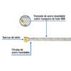 49514 - Manguera para gas, acero inox, 3/8" flare, 60 cm, FOSET
