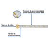 49515 - Manguera para gas, acero inox, 3/8" flare, 100 cm, FOSET
