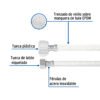 495211 49521 - Manguera p/WC vinilo blanco 1/2"x7/8", 50cm, plástico/latón