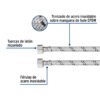 49527 - Manguera p/WC, acero inox, 1/2"x7/8", 50 cm