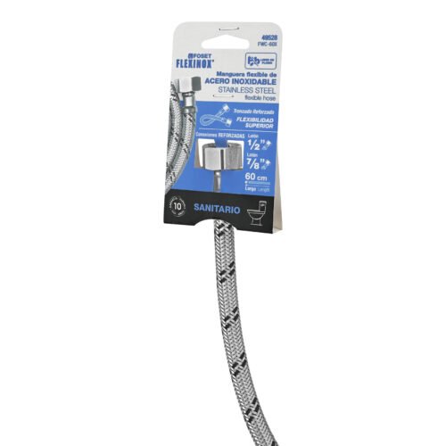495284 49528 - Manguera p/WC, acero inox, 1/2"x7/8", 60 cm