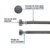 49530 - Manguera p/WC, vinilo gris, 1/2" x 7/8", 50 cm