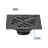 49538 - Resumidero cuadrado 4"x4", metálico, negro, Foset Basic