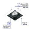 495441 49544 - Luminario empotrable con 1 spot dirigible, blanco, VOLTECK