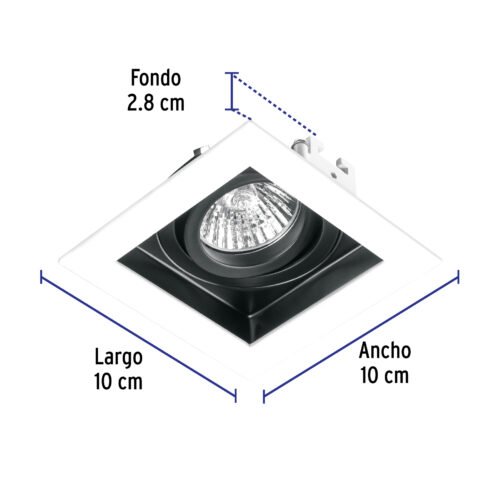 495442 49544 - Luminario empotrable con 1 spot dirigible, blanco, VOLTECK