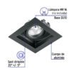 495481 49548 - Luminario empotrable con 1 spot dirigible, negro, VOLTECK