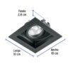 495482 49548 - Luminario empotrable con 1 spot dirigible, negro, VOLTECK