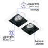 49549 - Luminario empotrable con 2 spots dirigibles, blanco, VOLTECK