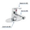 495501 49550 - Monomando lavabo, ABS, nariz recta, con cubierta, BASIC