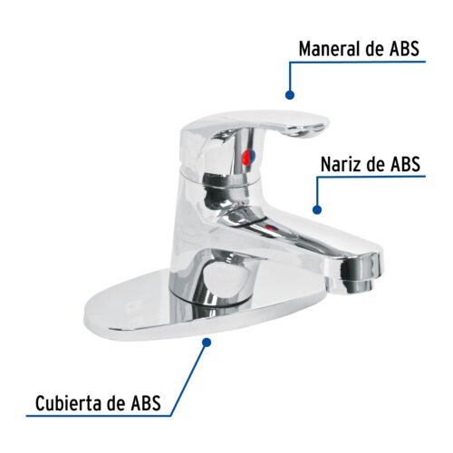 495501 49550 - Monomando lavabo, ABS, nariz recta, con cubierta, BASIC