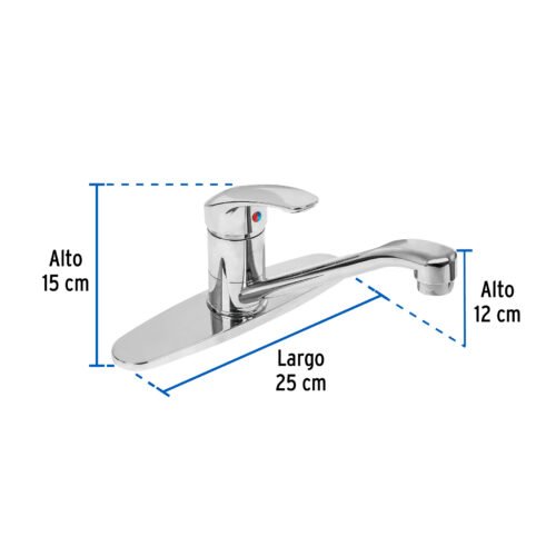 49551 - Monomando fregadero, ABS, cuello recto, BASIC