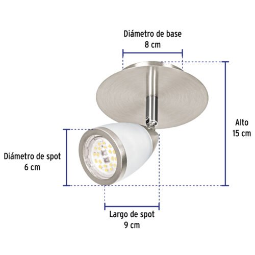 495522 49552 - Luminario de sobreponer 1 spot base GU10, Verona, Volteck