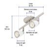 495532 49553 - Luminario de sobreponer 2 spots base GU10, Verona, Volteck