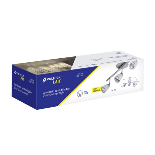 49554 - Luminario de sobreponer 3 spots base GU10, Verona, Volteck