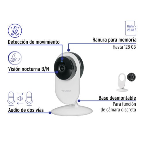 49558 - Cámara WiFi Fija 2MP, Volteck