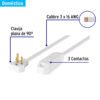 49571 - Extensión doméstica aterrizada 6 m blanca con clavija plana