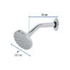 495752 49575 - Regadera cromo 4" plato redondo, con brazo, Foset Element