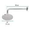 49576 - Regadera cromo 6" plato redondo, con brazo, Foset Element