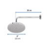 49577 - Regadera cromo 8" plato redondo, con brazo, Foset Element