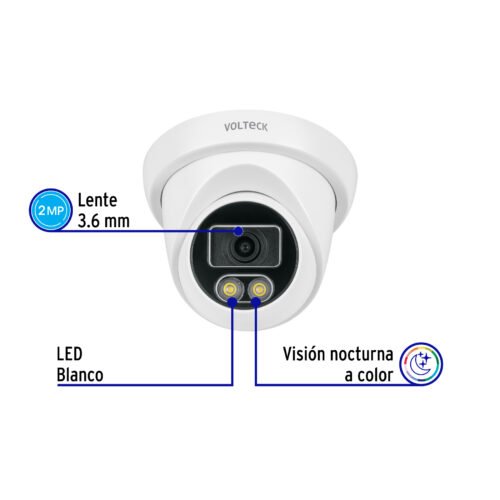 49579 - Cámara Tipo Domo 2MP, Lente 3.6mm, Volteck