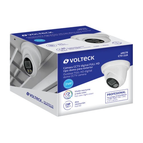 49579 - Cámara Tipo Domo 2MP, Lente 3.6mm, Volteck