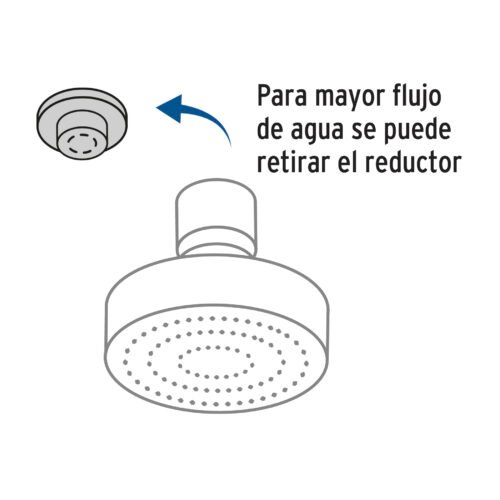 495813 49581 - Regadera cromo 4" plato redondo, sin brazo, Foset Element