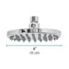 49582 - Regadera cromo 6" plato redondo, sin brazo, Foset Element