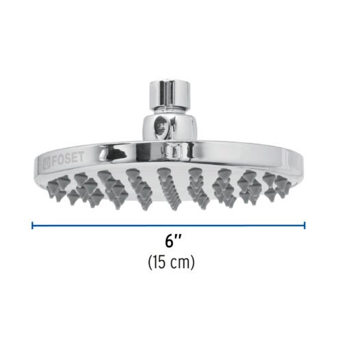 49582 - Regadera cromo 6" plato redondo, sin brazo, Foset Element