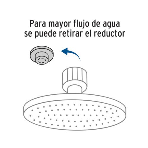 49577 - Regadera cromo 8" plato redondo, con brazo, Foset Element