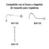 49582 - Regadera cromo 6" plato redondo, sin brazo, Foset Element