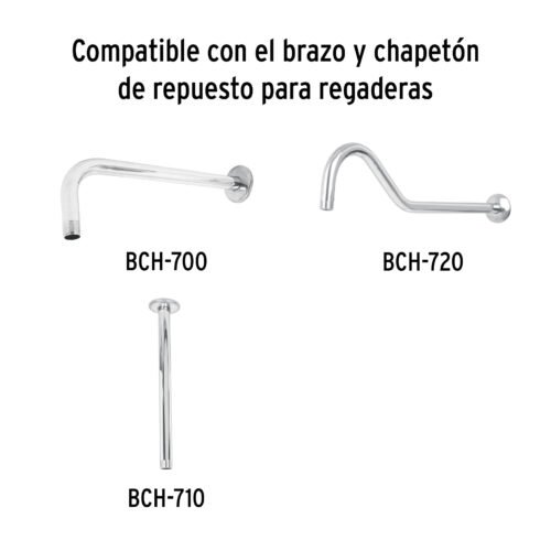 49582 - Regadera cromo 6" plato redondo, sin brazo, Foset Element