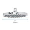 49583 - Regadera cromo 8" plato redondo, sin brazo, Foset Element