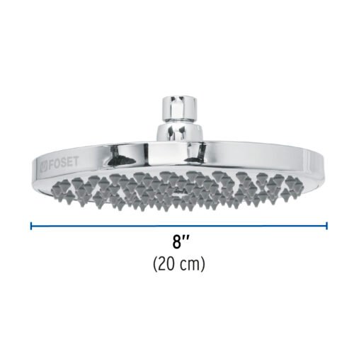 49583 - Regadera cromo 8" plato redondo, sin brazo, Foset Element