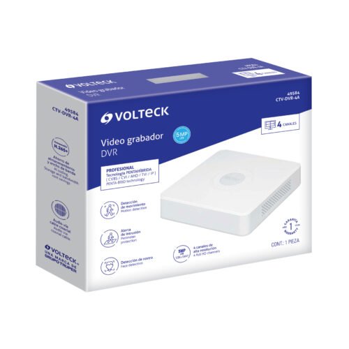 495843 49584 - Video grabador DVR de 4 canales, 5MP, Volteck